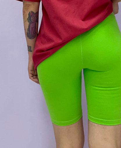 Lime green biker shorts