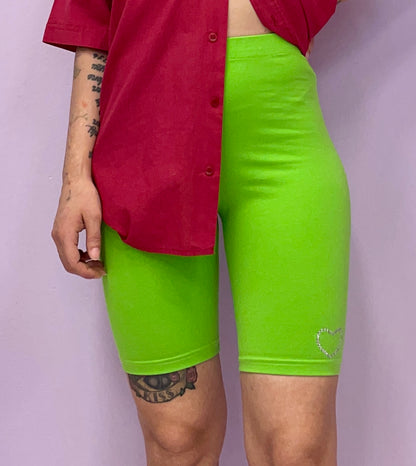 Lime green biker shorts