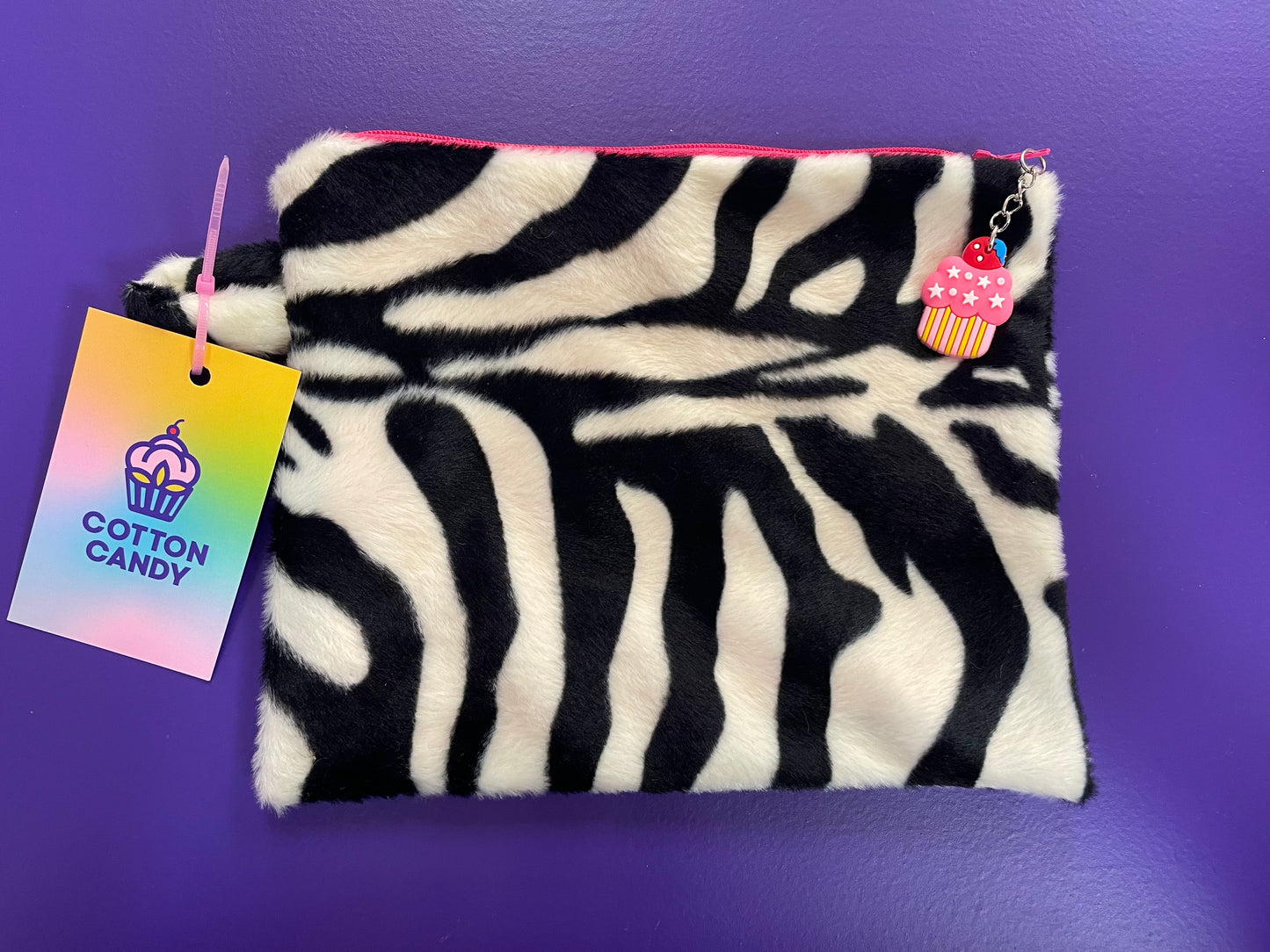 Zebra fur pouch