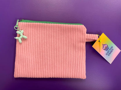 Pink corduroy pouch