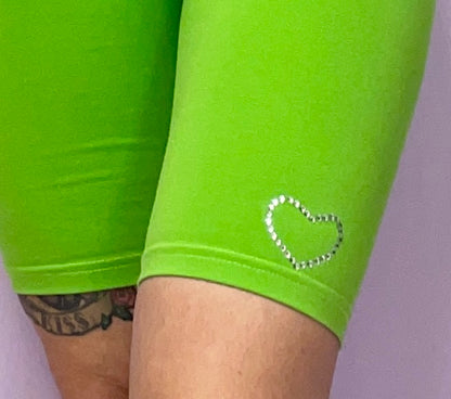 Lime green biker shorts