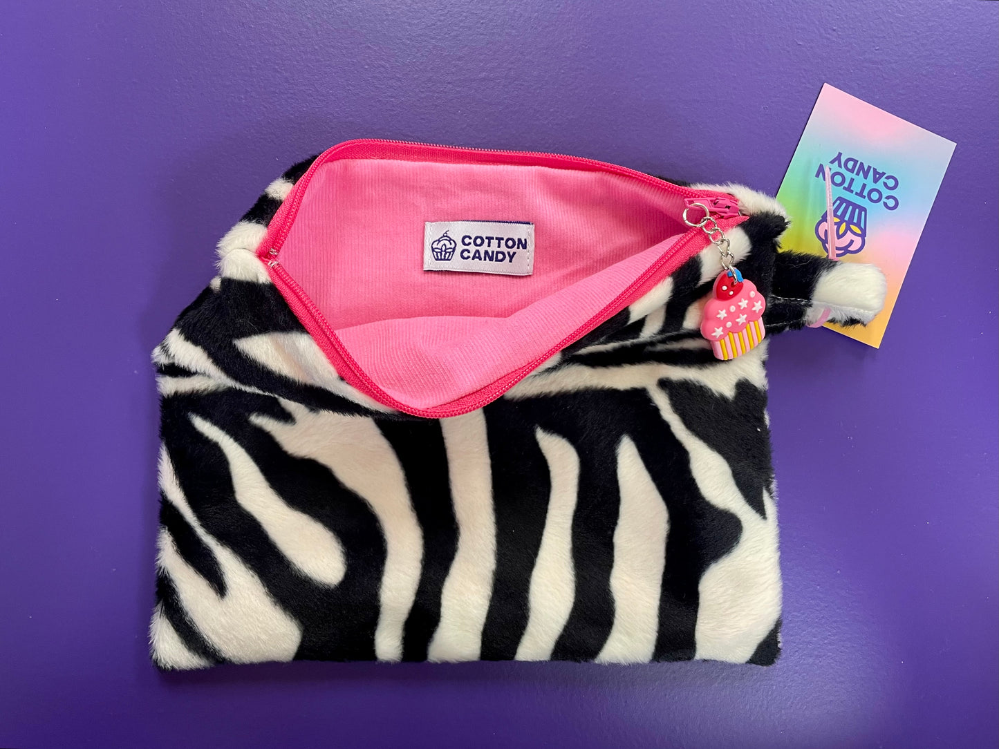 Zebra fur pouch