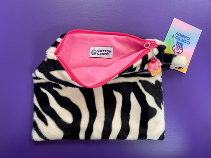 Zebra fur pouch