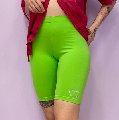 Lime green biker shorts