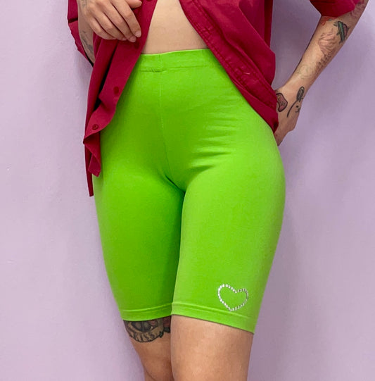 Lime green biker shorts