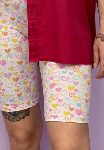 Hearts biker shorts