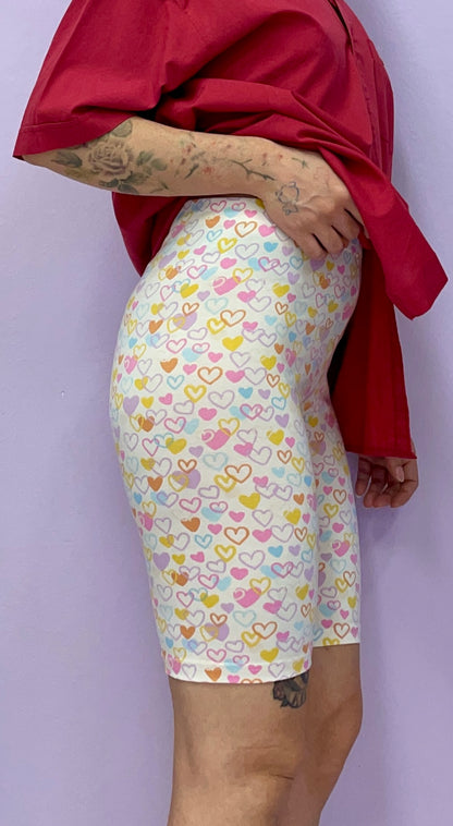 Hearts biker shorts
