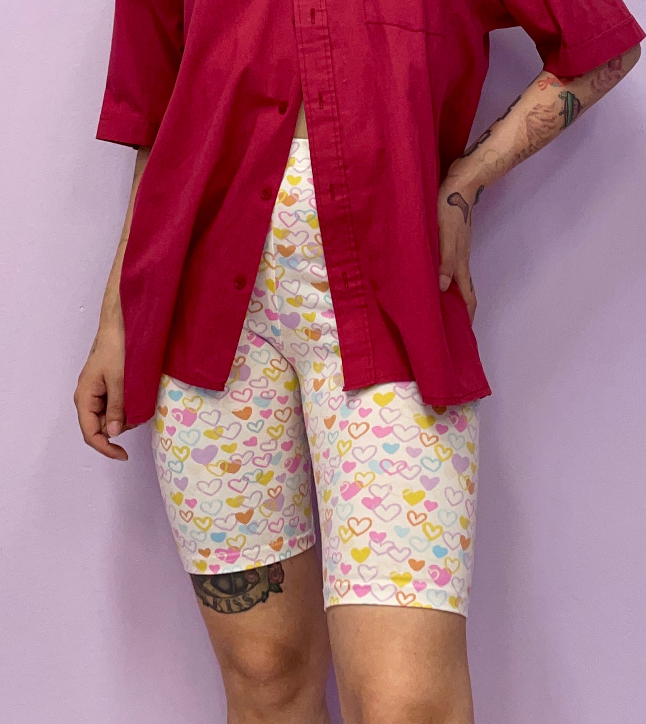 Hearts biker shorts